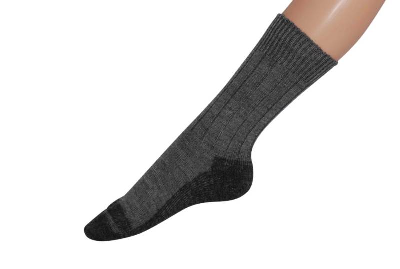 Hirsch Trekkingsocken mit Plüschsohle - 47-48 Grau-Anthrazit von hirsch natur