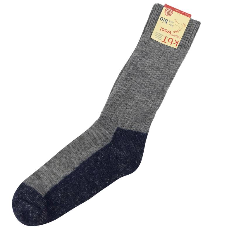 Hirsch Trekkingsocken mit Plüschsohle - Grau-Navy 40-41 von hirsch natur