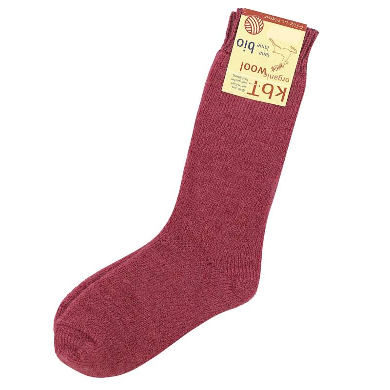 Hirsch Vollplüschsocken aus Schafschurwolle - Himbeere 18-20 von hirsch natur