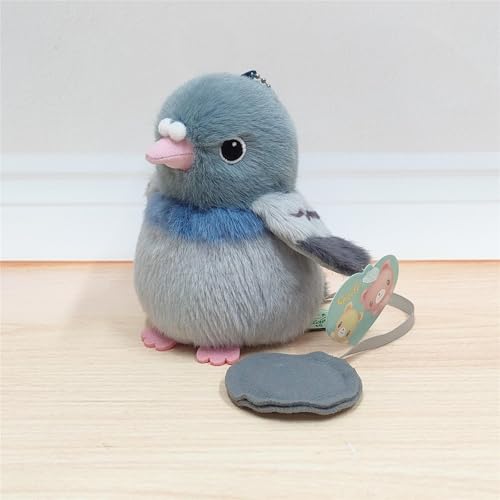 1 Pc Flauschiges hübsches Papagei-Tauben-Spielzeug Anhänger, zartes niedliches Mini-magnetisches Station-Schulter-Haustier, weiches Plüsch-Vogels pielzeug für Kinder von hiwhale