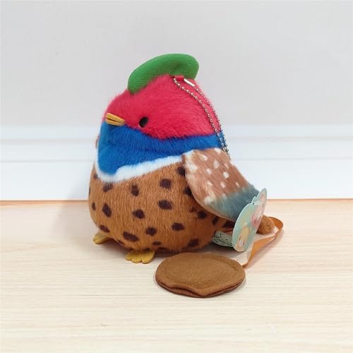 1 Pc Flauschiges hübsches Papagei-Tauben-Spielzeug Anhänger, zartes niedliches Mini-magnetisches Station-Schulter-Haustier, weiches Plüsch-Vogels pielzeug für Kinder von hiwhale