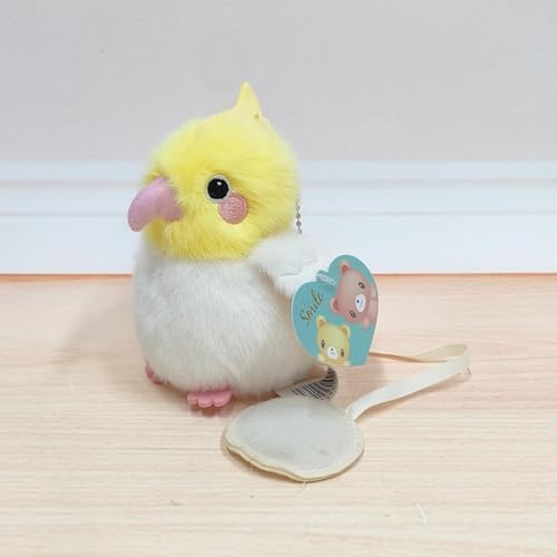 1 Pc Flauschiges hübsches Papagei-Tauben-Spielzeug Anhänger, zartes niedliches Mini-magnetisches Station-Schulter-Haustier, weiches Plüsch-Vogels pielzeug für Kinder von hiwhale