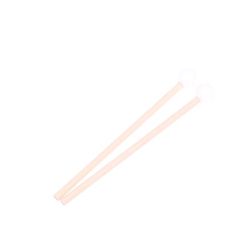 2 Stück Stahlzungen-Trommel schläger, Glockenspiel-Mallets Gummi-Percussion-Mallet, hölzerne Percussion-Sticks für Kinder trommler und-praktiker von hiwhale