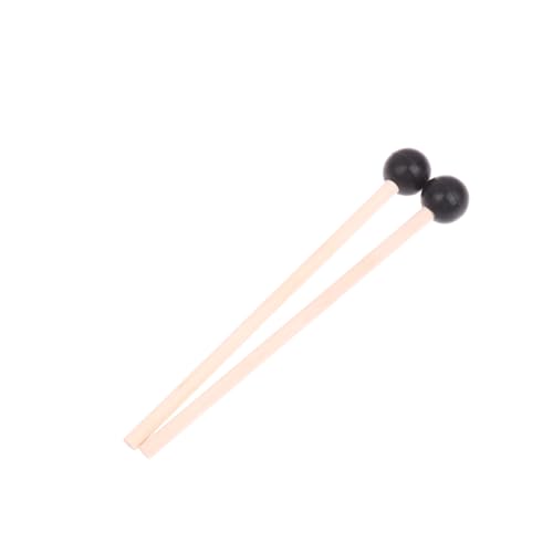 2 Stück Stahlzungen-Trommel schläger, Glockenspiel-Mallets Gummi-Percussion-Mallet, hölzerne Percussion-Sticks für Kinder trommler und-praktiker von hiwhale