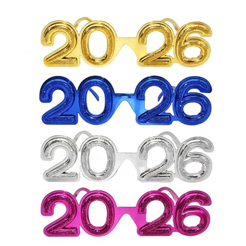 2026 Anzahl Brillen 2026 Frohes Neues Jahr Brille Diamant Glitter Sonnenbrille Cosplay Prop Xmas Party Dekoration Lustige Gläser von hiwhale