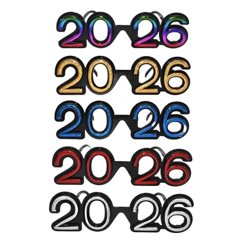 2026 Anzahl Brillen 2026 Frohes Neues Jahr Brille Diamant Glitter Sonnenbrille Cosplay Prop Xmas Party Dekoration Lustige Gläser von hiwhale