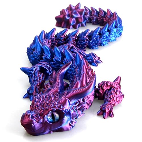 3D-Gedruckter Kristall Drache 12.4 Voll gelenktes Schreibtisch dekor Spielzeug 3D-gedrucktes Flexibles gegliedertes Drache Home Office Dekor Executive Desk Spielzeug Fidge-t Spielzeug für ADHS von hiwhale