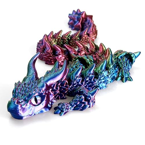 3D-Gedruckter Kristall Drache 12.4 Voll gelenktes Schreibtisch dekor Spielzeug 3D-gedrucktes Flexibles gegliedertes Drache Home Office Dekor Executive Desk Spielzeug Fidge-t Spielzeug für ADHS von hiwhale