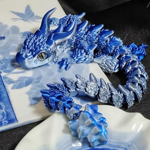 3D-Gedruckter Kristall Drache 12.4 Voll gelenktes Schreibtisch dekor Spielzeug 3D-gedrucktes Flexibles gegliedertes Drache Home Office Dekor Executive Desk Spielzeug Fidge-t Spielzeug für ADHS von hiwhale