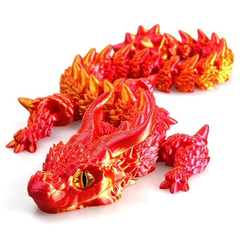 3D-Gedruckter Kristall Drache 12.4 Voll gelenktes Schreibtisch dekor Spielzeug 3D-gedrucktes Flexibles gegliedertes Drache Home Office Dekor Executive Desk Spielzeug Fidge-t Spielzeug für ADHS von hiwhale