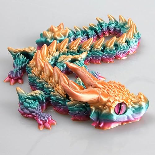 3D-Gedruckter Kristall Drache 12.4 Voll gelenktes Schreibtisch dekor Spielzeug 3D-gedrucktes Flexibles gegliedertes Drache Home Office Dekor Executive Desk Spielzeug Fidge-t Spielzeug für ADHS von hiwhale