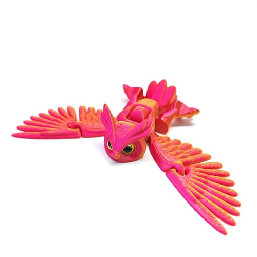 3D-gedruckte Eule Flexible Flügel, Spielzeug für fliegende Eulen modelle, 3D-gedruckte Vogel tiere, coole flexible Gelenk tiere Fidget-Spielzeug für Jungen Mädchen im Alter von 4-6 6-8 8-10 Jahren von hiwhale