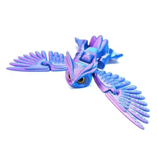 3D-gedruckte Eule Flexible Flügel, Spielzeug für fliegende Eulen modelle, 3D-gedruckte Vogel tiere, coole flexible Gelenk tiere Fidget-Spielzeug für Jungen Mädchen im Alter von 4-6 6-8 8-10 Jahren von hiwhale