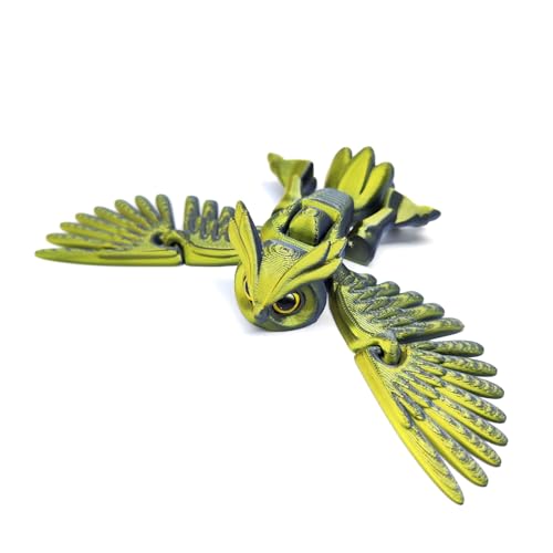3D-gedruckte Eule Flexible Flügel, Spielzeug für fliegende Eulen modelle, 3D-gedruckte Vogel tiere, coole flexible Gelenk tiere Fidget-Spielzeug für Jungen Mädchen im Alter von 4-6 6-8 8-10 Jahren von hiwhale