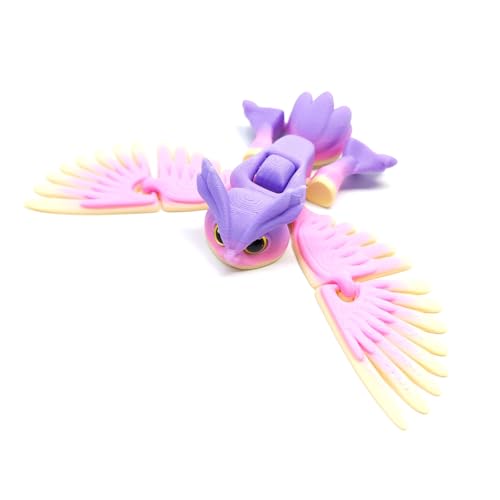 3D-gedruckte Eule Flexible Flügel, Spielzeug für fliegende Eulen modelle, 3D-gedruckte Vogel tiere, coole flexible Gelenk tiere Fidget-Spielzeug für Jungen Mädchen im Alter von 4-6 6-8 8-10 Jahren von hiwhale