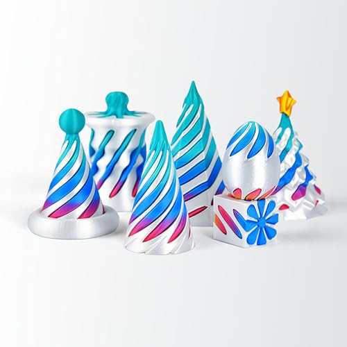 7 Stück 3D Gedrucktes Spielzeug Rotierende Pyramiden DREI dimensionale Spiral kecke Fidget Toy 3D Spiral Cone Prelearning Zubehör von hiwhale