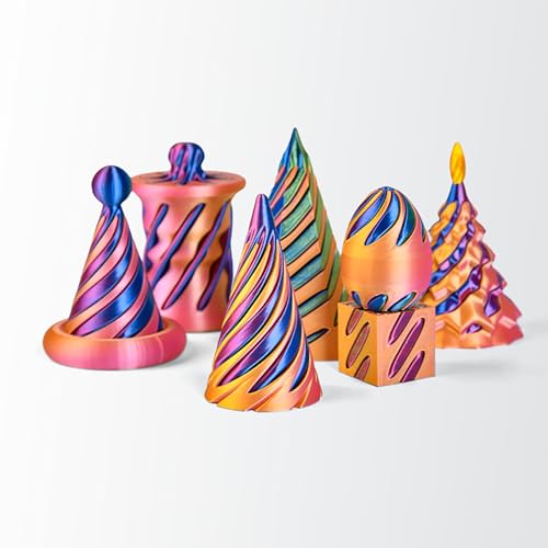 7 Stück 3D Gedrucktes Spielzeug Rotierende Pyramiden DREI dimensionale Spiral kecke Fidget Toy 3D Spiral Cone Prelearning Zubehör von hiwhale