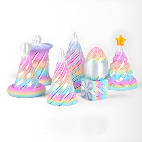 7 Stück 3D Gedrucktes Spielzeug Rotierende Pyramiden DREI dimensionale Spiral kecke Fidget Toy 3D Spiral Cone Prelearning Zubehör von hiwhale