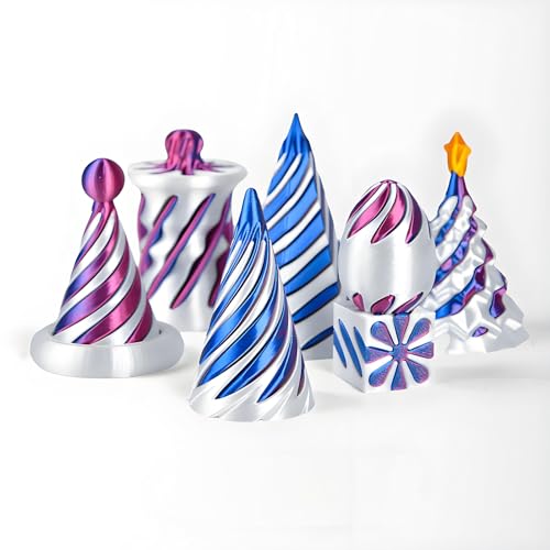 7 Stück 3D Gedrucktes Spielzeug Rotierende Pyramiden DREI dimensionale Spiral kecke Fidget Toy 3D Spiral Cone Prelearning Zubehör von hiwhale