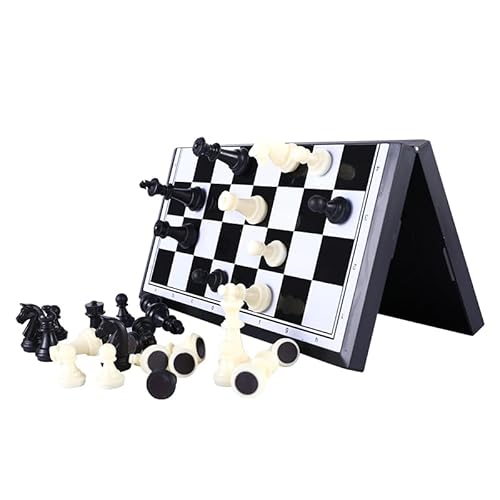 Magnetisches hölzernes Schachspiel-Set Tragbares Schachspiel: Magnetisches Brettspiel für Lernen und Unterhaltung Anfänger und Kinder von hiwhale