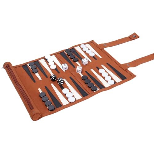 Tragbares Backgammon-Brettspiel; Reise-Set für Erwachsene; Rollen Design; Kinder-Puzzlespiel von hiwhale