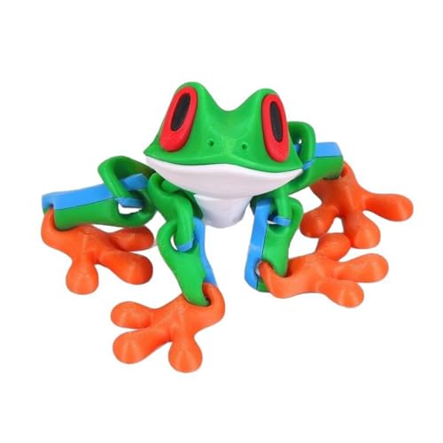 hiwhale 1PC 3D Gedruckter Frosch 3D Gedruckt Gefälschter Frosch Statue Gelenktier Fro-g Dekorationen für Kühlschrank Aufkleber Computer Monitor Dekorationen von hiwhale