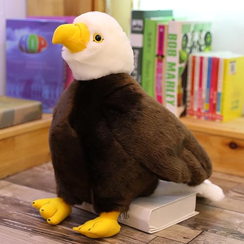 hiwhale 20cm Simulation Adler Plüsch Puppe lebensechte Weißkopf Adler Vögel Plüsch Spielzeug Heim Dekoration Weiche Federn Spielzeug Geburtstags Geschenk für Jungen von hiwhale