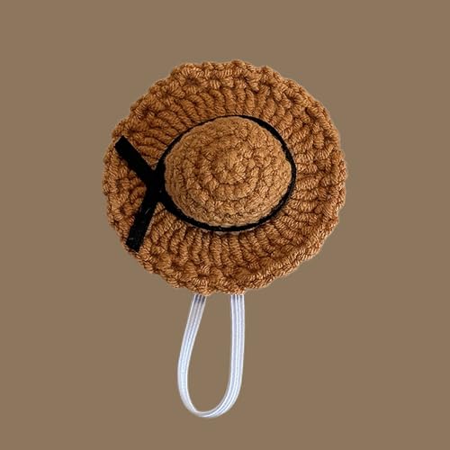 hiwhale Mini Gestrickter gewebter Strohhut, Handgemachtes Puppenbekleidungszubehör, Anziehmütze für Puppenkleidung, Niedlic hiwhale Mini Gestrickter gewebter Strohhut, Handgemachtes Puppenbekleidungszubehör, Anziehmütze für Puppenkleidung, Niedlic von hiwhale