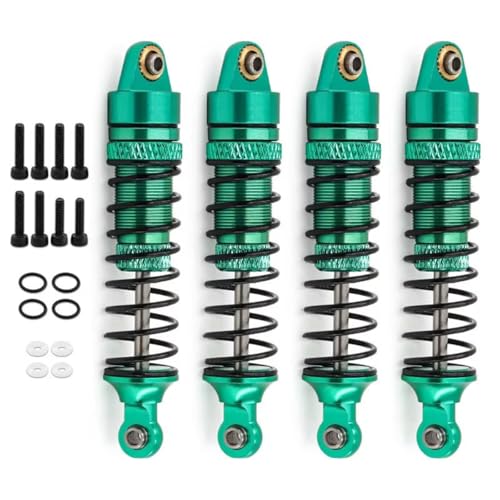 Compatible with Traxxas for LaTrax for Teton for Desert 1/18 RC Car Upgrade Parts 4Pcs Metal Front and Rear Shock Absorber Damper RC Stoßdämpfer(Green) von hjuink