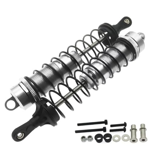JYYTERD Kompatibel Mit 1/10 RC-Auto-Upgrade-Modifikations-Ersatzzubehörteilen, 2 Stück Stoßdämpfer Aus Aluminiumlegierung Hinten RC Stoßdämpfer(Silver) von hjuink