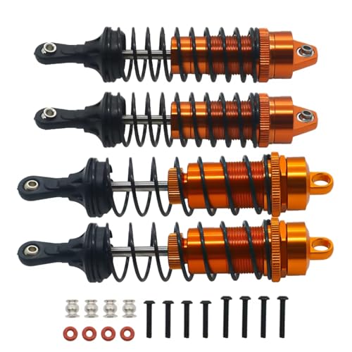 JYYTERD Kompatibel Mit ARRMA Für Mega550 Für Senton 1/10 RC-Auto-Upgrade-Zubehörteile, 4-teiliger Stoßdämpfer Aus Volllegierung Vorne Und Hinten RC Stoßdämpfer(Orange) von hjuink