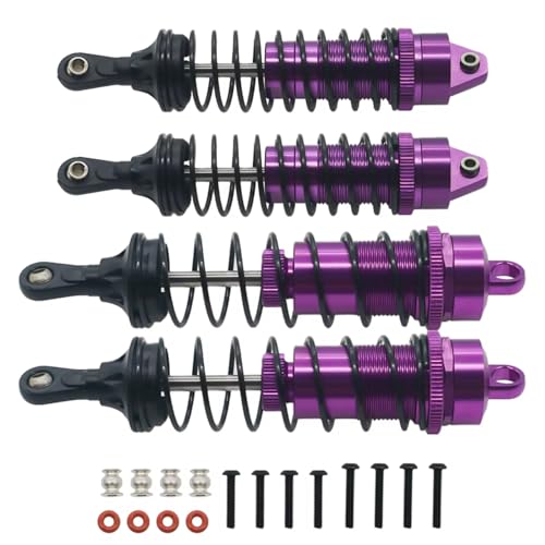 JYYTERD Kompatibel Mit ARRMA Für Mega550 Für Senton 1/10 RC-Auto-Upgrade-Zubehörteile, 4-teiliger Stoßdämpfer Aus Volllegierung Vorne Und Hinten RC Stoßdämpfer(Purple) von hjuink