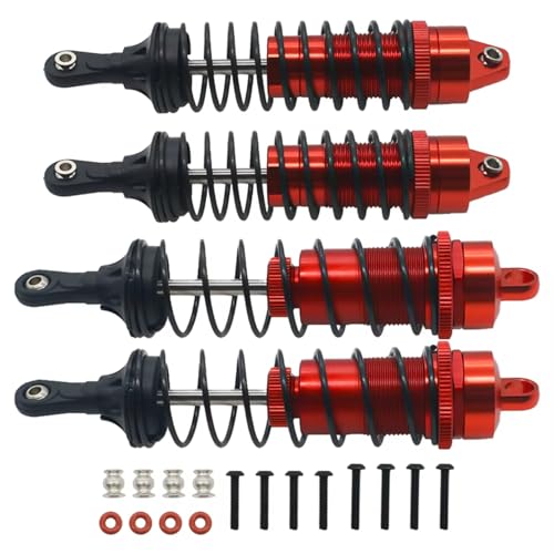 JYYTERD Kompatibel Mit ARRMA Für Mega550 Für Senton 1/10 RC-Auto-Upgrade-Zubehörteile, 4-teiliger Stoßdämpfer Aus Volllegierung Vorne Und Hinten RC Stoßdämpfer(Red) von hjuink