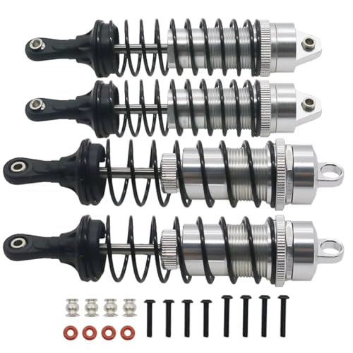 JYYTERD Kompatibel Mit ARRMA Für Mega550 Für Senton 1/10 RC-Auto-Upgrade-Zubehörteile, 4-teiliger Stoßdämpfer Aus Volllegierung Vorne Und Hinten RC Stoßdämpfer(Silver) von hjuink