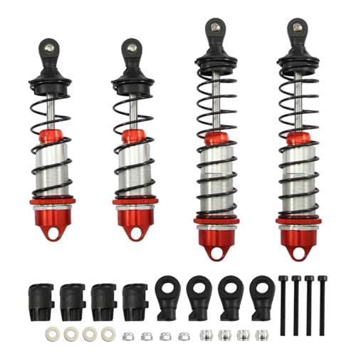 JYYTERD Kompatibel Mit Arrma Für Mojave Für Outcast Für Typhon 1/7 1/8 RC-Autozubehörteile 4 Stück Stoßdämpfer Vorne Und Hinten RC Stoßdämpfer(Red) von hjuink