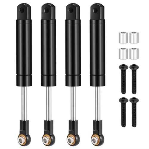 JYYTERD Kompatibel Mit Axial Für SCX10 1/10 RC-Auto-Upgrade-Teile, Zubehör, Ersatz, 4-teilige Stoßdämpfer Aus Aluminiumlegierung RC Stoßdämpfer(Black) von hjuink