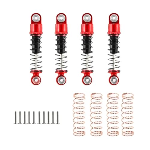 JYYTERD Kompatibel Mit Axial Für SCX24 90081 1/24 RC Crawler Autozubehör Teile Aluminiumgewinde Für Mini-Stoßdämpfer RC Stoßdämpfer(Red B) von hjuink