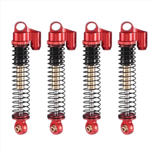 JYYTERD Kompatibel Mit Axial Für SCX24 AX24 1/24 RC Crawler Auto Upgrade Teile 4Pcs 53Mm Extended Metal Stoßdämpfer Dämpfer RC Stoßdämpfer(Red) von hjuink