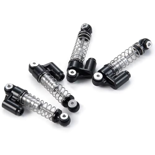 JYYTERD Kompatibel Mit Axial Für SCX24 C10 Für Wrangler 1/24 RC-Autoteile, Zubehör, 4 Stück, Aluminiumlegierung, 31 Mm Stoßdämpfer RC Stoßdämpfer(Black) von hjuink