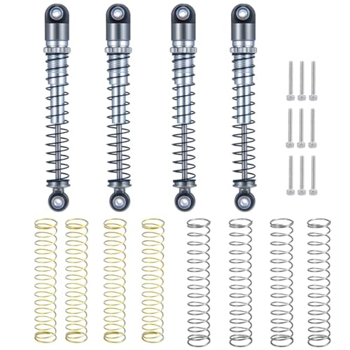 JYYTERD Kompatibel Mit Axial Für SCX24 Für Deadbolt Für Wrangler 1/24 RC-Auto-Upgrade-Teile Zubehör 4-teiliger Metall-Stoßdämpferdämpfer RC Stoßdämpfer(Gray) von hjuink