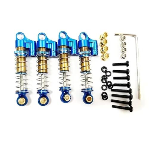 JYYTERD Kompatibel Mit FMS Für FCX24 1/24 RC-Auto-Upgrade-Modifikationszubehörteile Hydraulischer Metallstoßdämpfer RC Stoßdämpfer(Blue) von hjuink