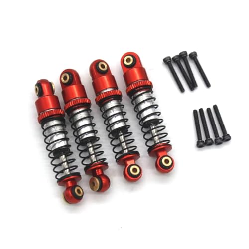 JYYTERD Kompatibel Mit FMS Für FCX24 D90 1/24 RC-Auto-Upgrade-Modifikationszubehör Teile Hydraulischer Stoßdämpfer Aus Metall RC Stoßdämpfer(Red) von hjuink