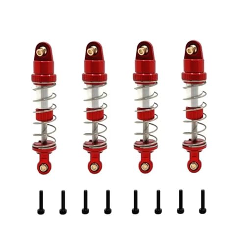 JYYTERD Kompatibel Mit MJX Für Hyper Go 14209 14210 14211 16207 16208 16209 RC-Auto-Upgrade-Teile Zubehör 4-teiliger Ölstoßdämpferdämpfer RC Stoßdämpfer(Red) von hjuink