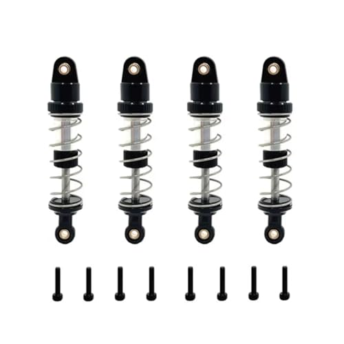 JYYTERD Kompatibel Mit MJX Für Hyper Go 14209 14210 14211 16207 16208 16209 RC-Autoteile-Zubehör, 4-teilig, Metall-Öl-Stoßdämpfer RC Stoßdämpfer(Black) von hjuink
