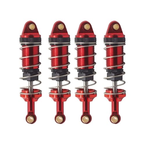 JYYTERD Kompatibel Mit MJX Für Hyper Go 14301 14302 1/14 RC-Autozubehör Hydraulischer Stoßdämpfer Aus Metall Vorne Und Hinten Loch Zu Loch 60 Mm RC Stoßdämpfer(Red) von hjuink