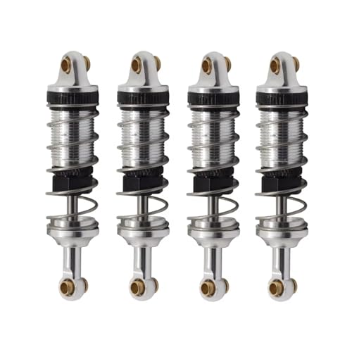 JYYTERD Kompatibel Mit MJX Für Hyper Go 14301 14302 1/14 RC-Autozubehör Hydraulischer Stoßdämpfer Aus Metall Vorne Und Hinten Loch Zu Loch 60 Mm RC Stoßdämpfer(Silver) von hjuink