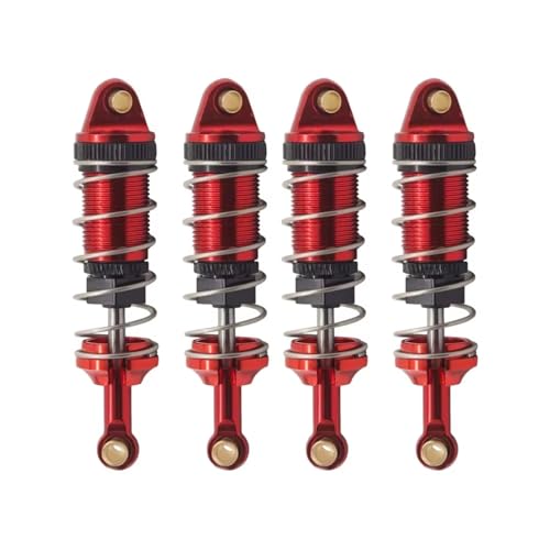 JYYTERD Kompatibel Mit MJX Für Hyper Go 14301 14302 1/14 Rc Autoteile Metall Vorderseite Und Hintere Hydraulische Stoßdämpfer Loch Zu Loch 60MM RC Stoßdämpfer(Red) von hjuink