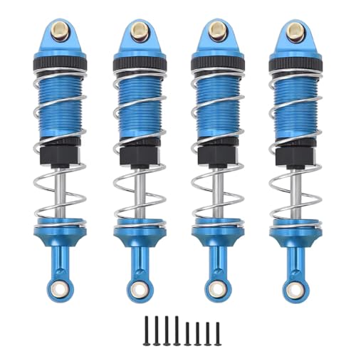 JYYTERD Kompatibel Mit MJX Für Hyper Go 14301 14302 14303 1/14 RC Autoteile Metall Vorderseite Hintere Hydrauliköl Stoßdämpfer Loch Zu Loch 60MM RC Stoßdämpfer(Blue) von hjuink