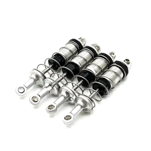 JYYTERD Kompatibel Mit MJX H16 16207 16208 16209 16210 1/16 RC Auto Upgrades Teile Zubehör 4pcs Metall Vorder- Und Rückstoßdämpfer RC Stoßdämpfer(Silver) von hjuink