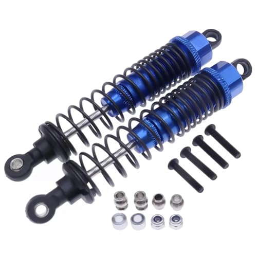 JYYTERD Kompatibel Mit Outback 86100 86110 1/10 RC Crawler Autoteile Zubehör 2 Stück Legierung Stoßdämpfer Vorne Und Hinten RC Stoßdämpfer(Blue) von hjuink